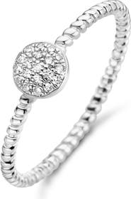 DPT Antwerp Galaxy Diamond Twisted Ring |  19 natural diamonds | 925 Sterling Silver | Ring | 7 | White Rhodium