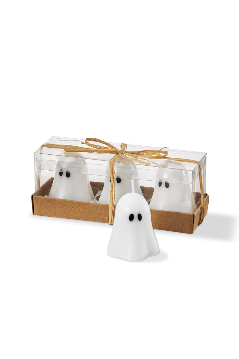 Ghost Mini Tealight Candles Halloween Paraffin Wax Decor, Main, color, White
