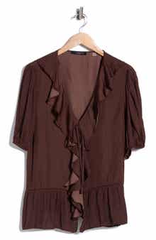 Ruffle Short Sleeve Peplum Top
