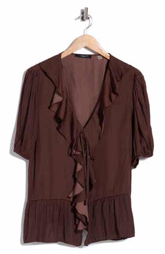 Ruffle Short Sleeve Peplum Top