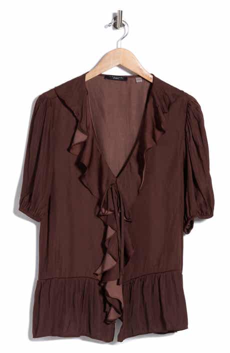 Ruffle Short Sleeve Peplum Top