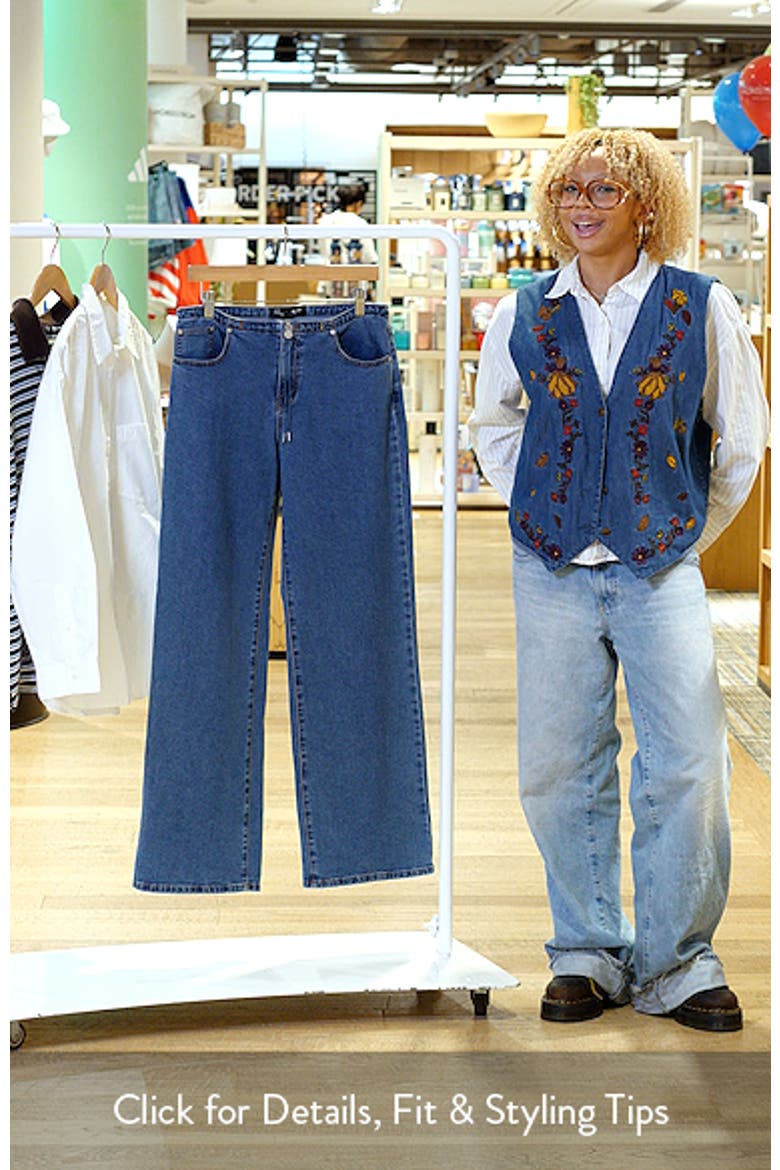 No Waistband Mid Rise Wide Leg Jeans video