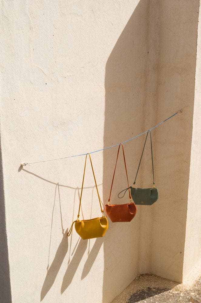 LA PORTEGNA Martita Small Leather Clutch Bag With Shoulder Strap, Alternate, color, Oxide