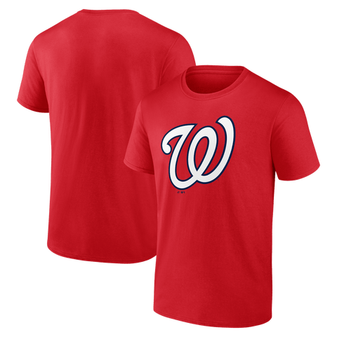Men's Logo Athletic Red Washington Nationals Official Logo T-Shirt