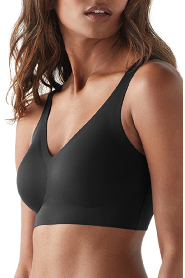 True Body Boost V-Neck Bra, Main, color, BLACK
