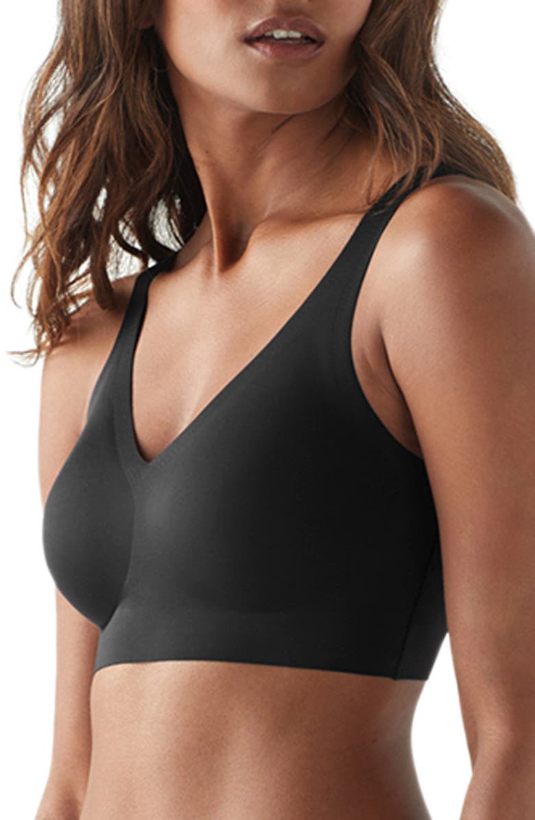 True & Co True Body Boost V-Neck Bra, Main, color, Black