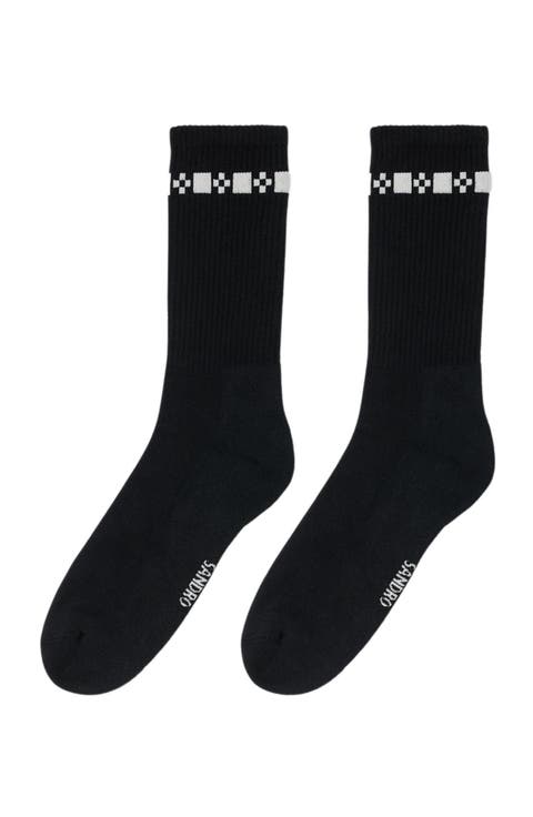Cross signature embroidered socks