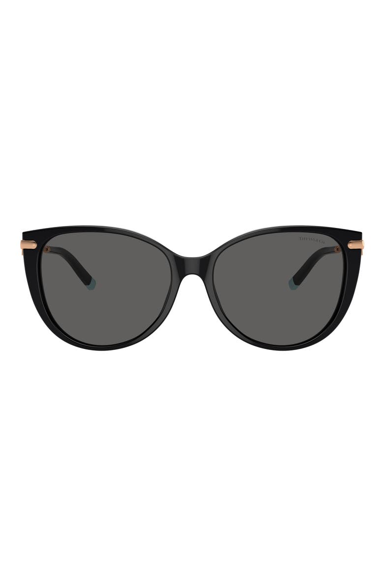 57mm Cat Eye Sunglasses, Main, color, BLACK