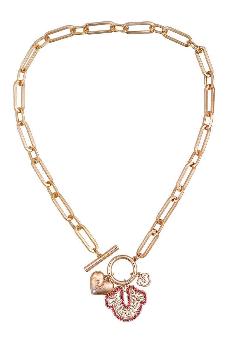 Charmy link necklace, Main, color, GOLDTONE