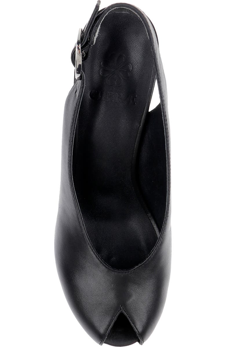 CLERAE Devi Slingback Platform Wedge Sandal, Alternate, color, Black Leather