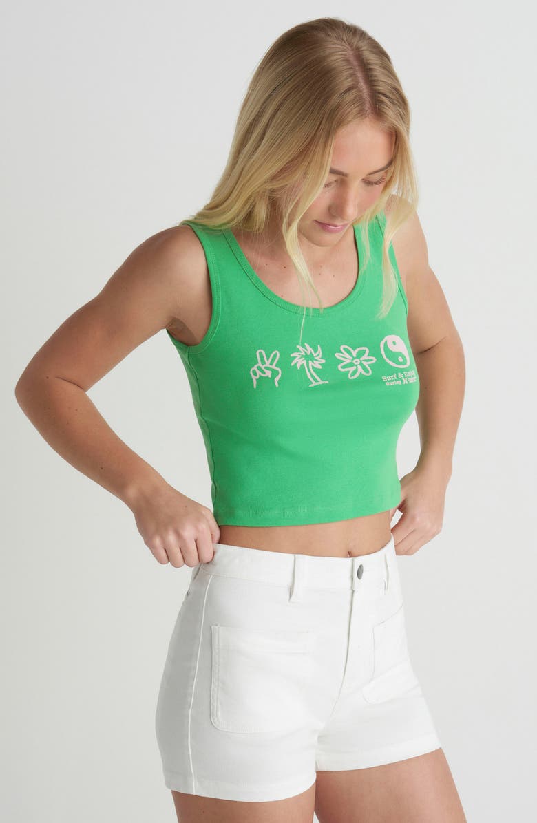 Hurley Three Days Graphic Crop Tank, Alternate, color, Island Green