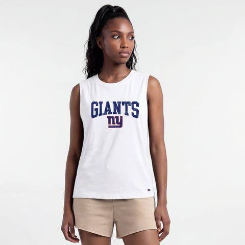 Women's Champion  White New York Giants Muscle Tank Top