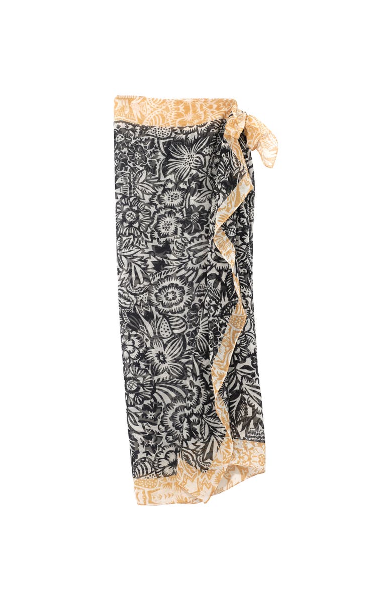 Echo Bay Floral Sarong, Main, color, Black