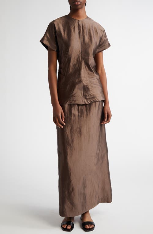 LOULOU DE SAISON LOULOU DE SAISON PERO LINEN & SILK SATIN TOP