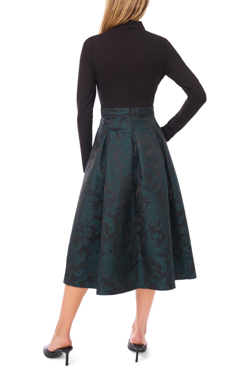 Ted Baker Long Sleeve Mixed Media Dress, Alternate, color, Rain Forest