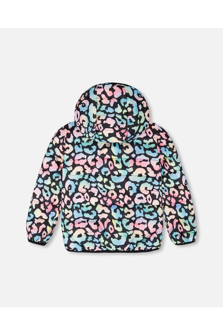 Quilted Mid-Season Animal Jacket, Alternate, color, Black Animal Print