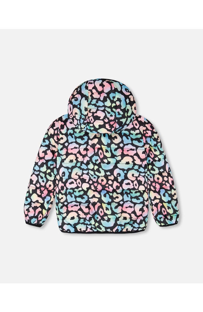 Deux par Deux Quilted Mid-Season Animal Jacket, Alternate, color, Black Animal Print