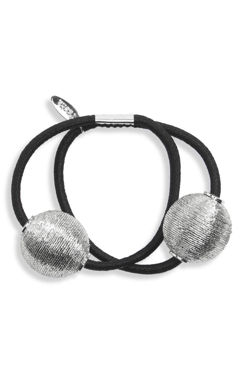 Tasha Pearly Bead Double Ponytail Holder, Main, color, 