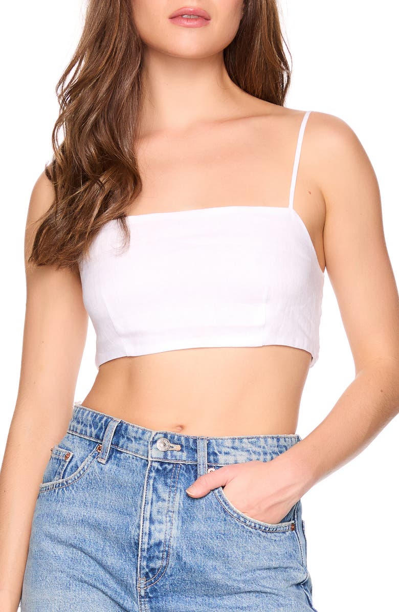Susana Monaco Tie Back Linen Crop Camisole, Main, color, Sugar