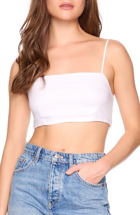 Tie Back Linen Crop Camisole