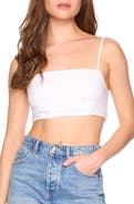 Susana Monaco Tie Back Linen Crop Camisole