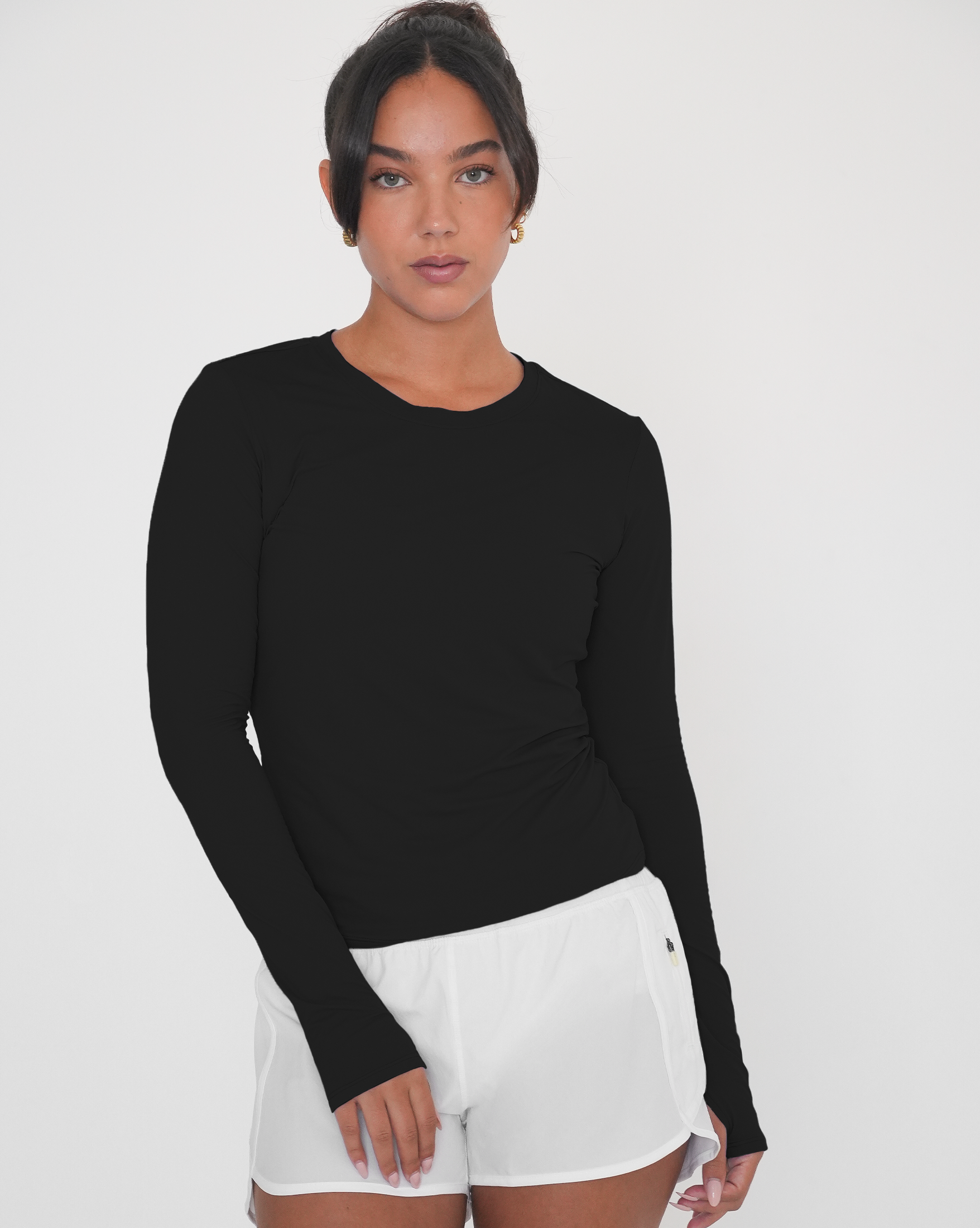 Raya Mid Length Compression Nylon Long Sleeve Top