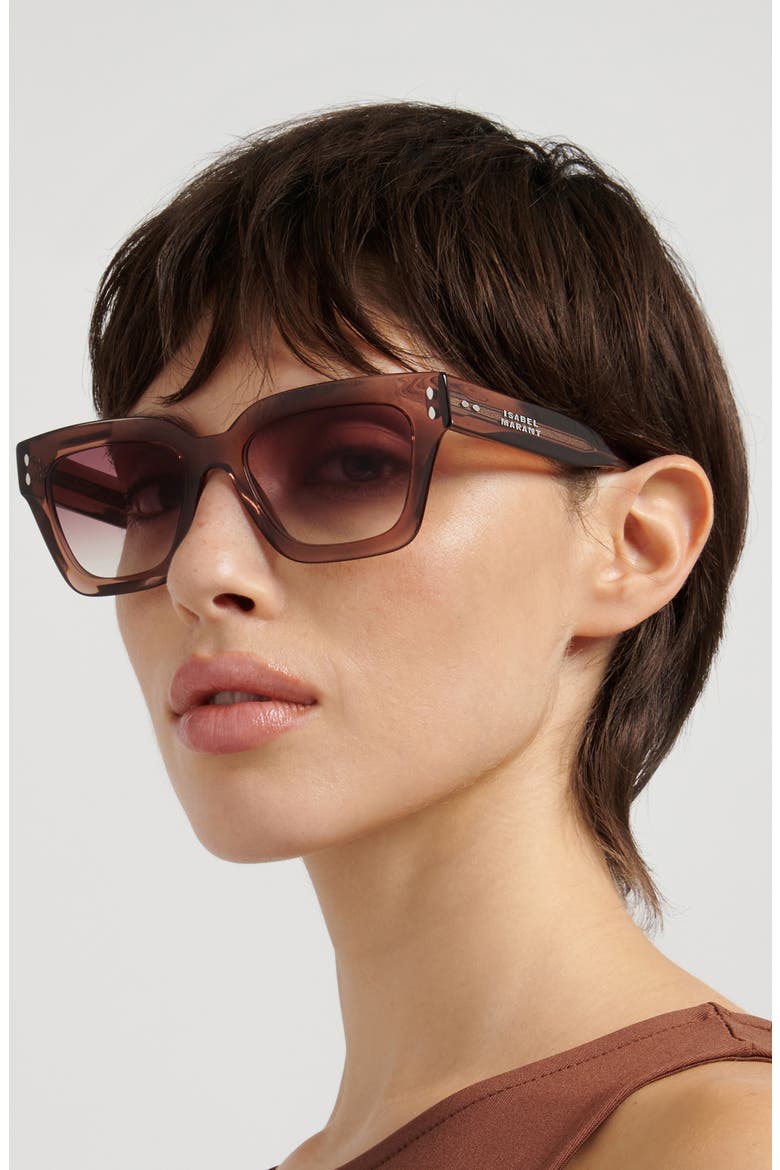 53mm Cat Eye Sunglasses, Alternate, color, BRICK/ RED SF