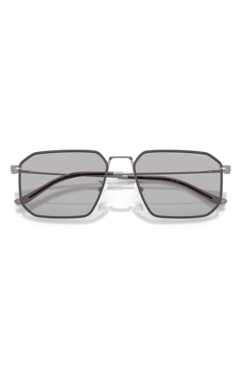 Emporio Armani 58mm Irregular Sunglasses, Alternate, color, Matte Gunmetal / Dark Grey