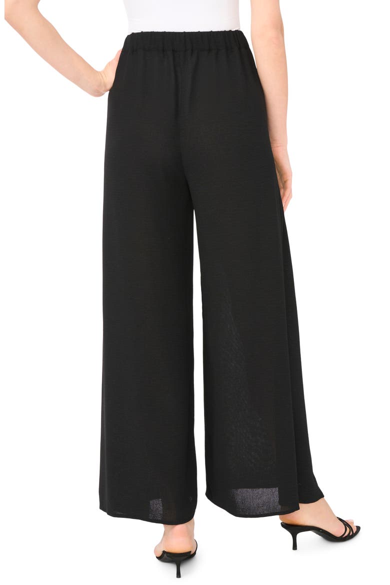 Tie Front Overlay Wide Leg Pants, Alternate, color, RICH BLACK