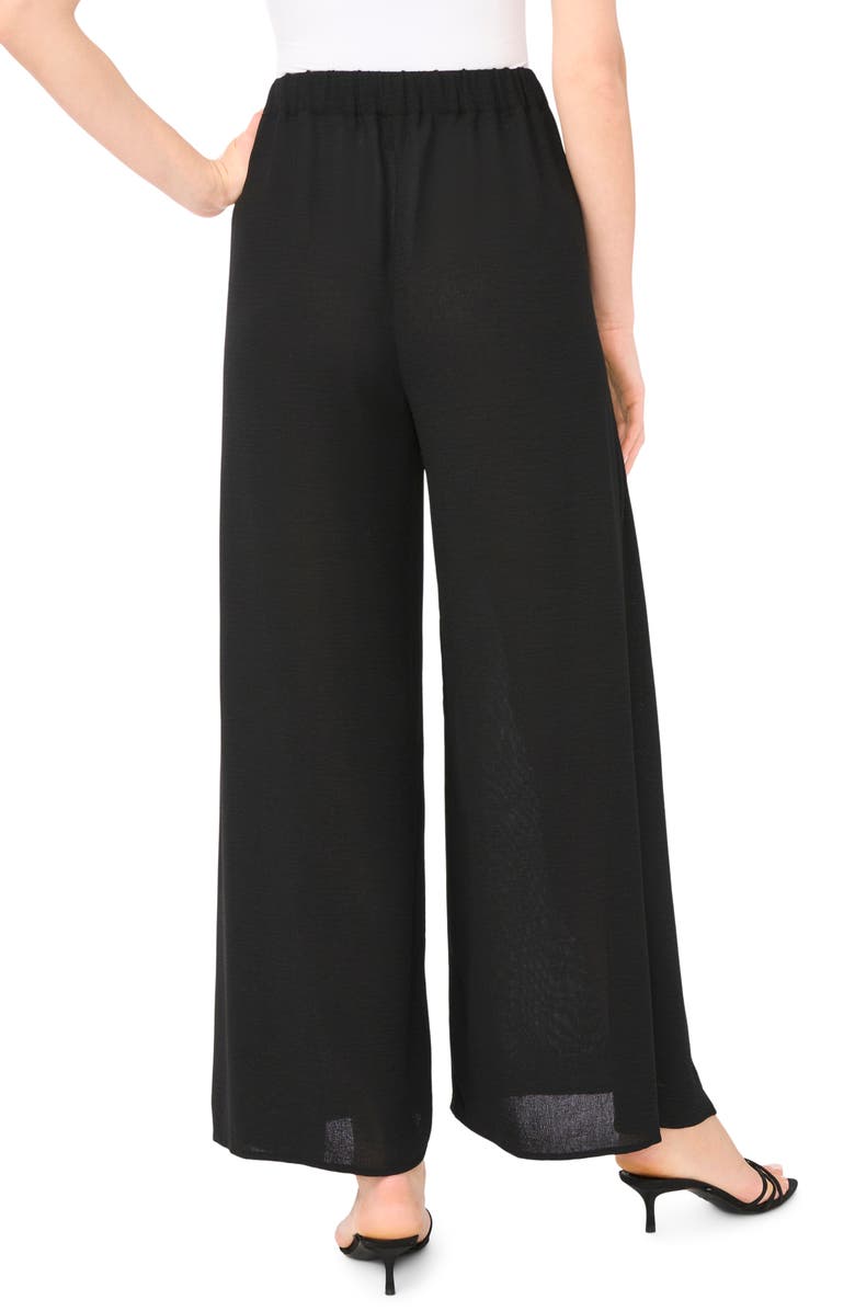 Halogen<sup>®</sup> Tie Front Overlay Wide Leg Pants, Alternate, color, Rich Black