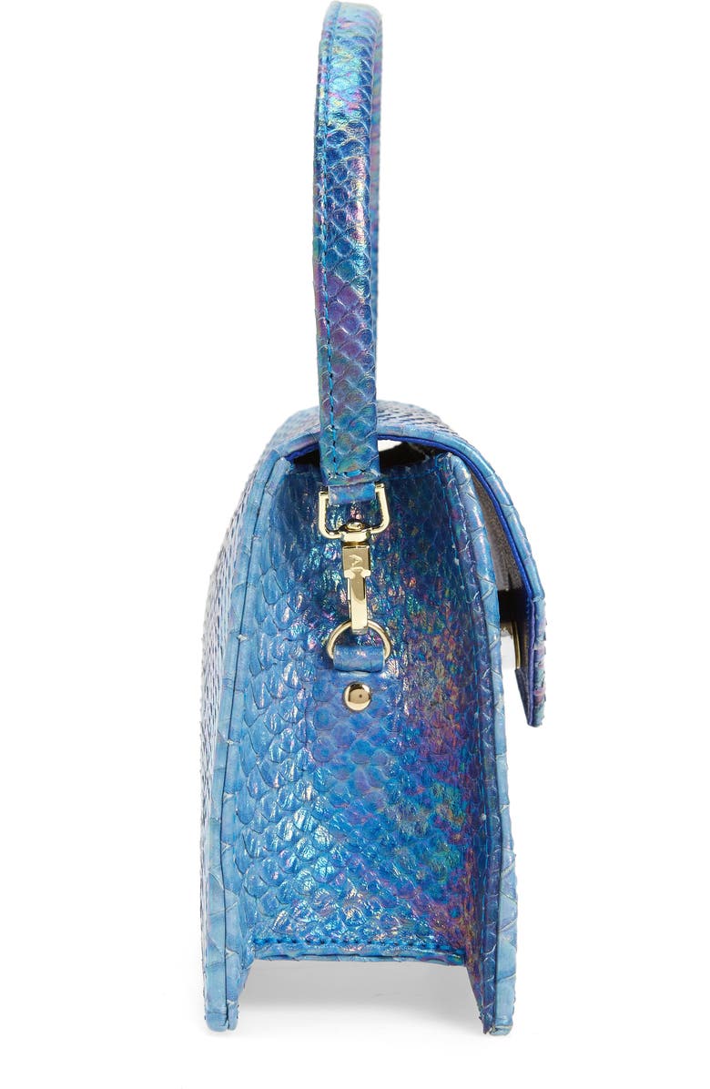 Anima Iris The Zaza Croc Embossed Leather Top Handle Bag, Alternate, color,