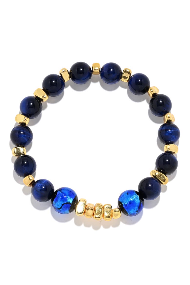 Leo Beaded Stretch Bracelet, Alternate, color, BLUE