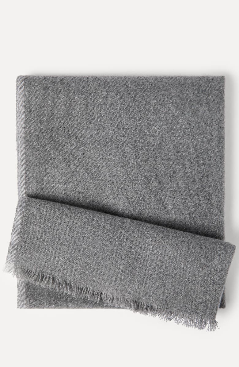 Brunello Cucinelli Cashmere diagonal scarf, Alternate, color, Medium Grey