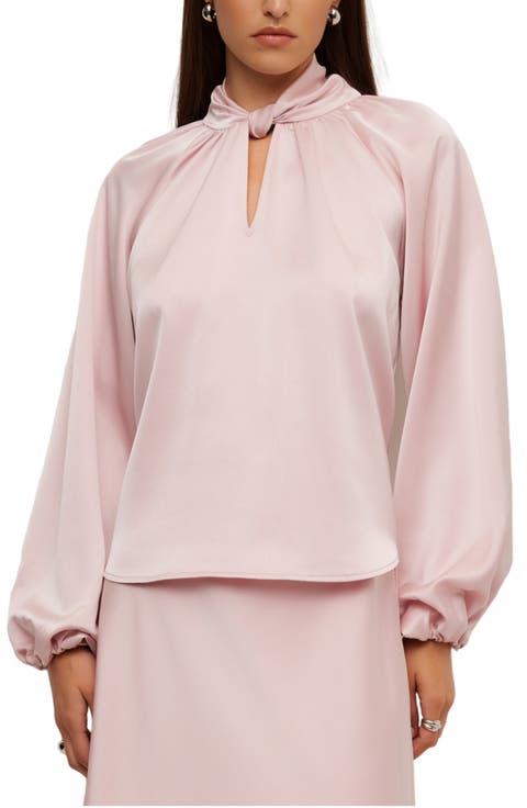 Alana Keyhole Satin Top