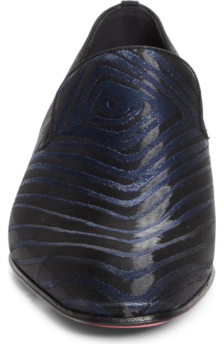 Christian Louboutin Dandelion Stripe Jacquard Venetian Loafer, Alternate, color, Black Navy