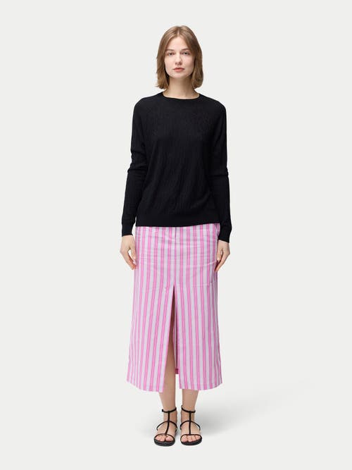 Gobi Mongolian Cashmere Silk Cashmere Textured Sweater In Black