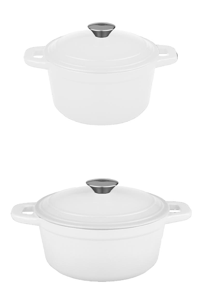 INTERNATIONAL Neo 4-Piece Cast Iron Set with Lid, Main, color, WHITE
