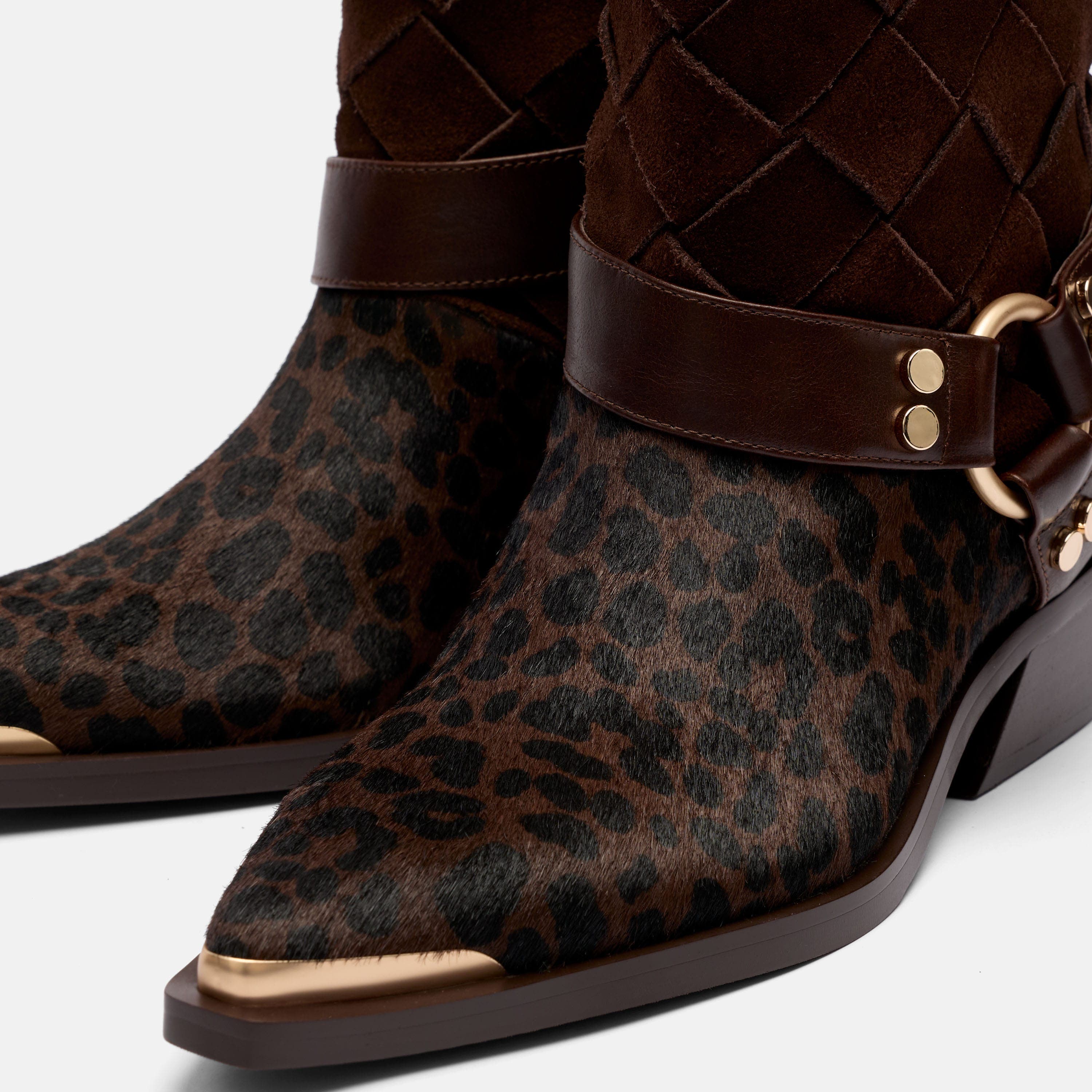 Cassidy Woven Harness Ankle Boot, Alternate, color, Brown Woven