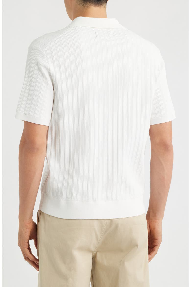 Siena Textured Cotton Blend Polo, Alternate, color, ECRU