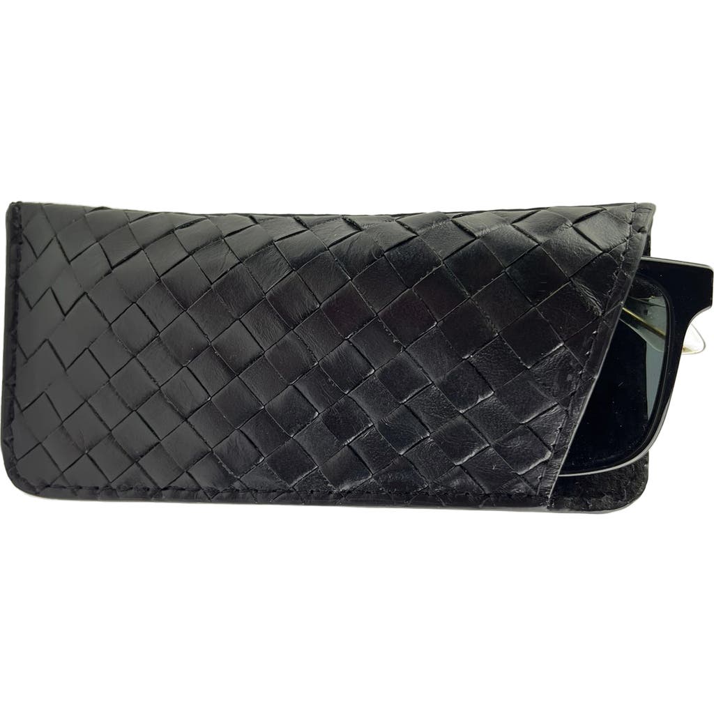 Deux Mains Woven Sunglass Case In Black