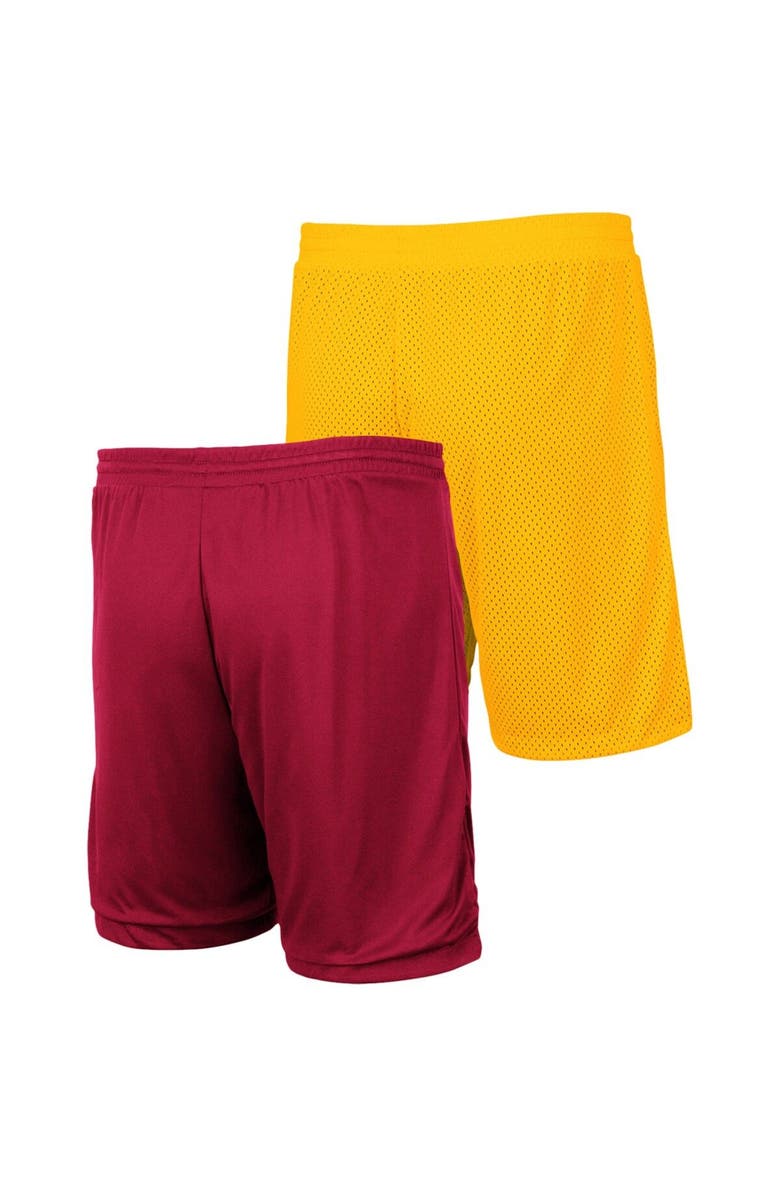 COLOSSEUM Men's Colosseum Gold/Cardinal Iowa State Cyclones Wiggum Reversible Shorts, Alternate, color, 