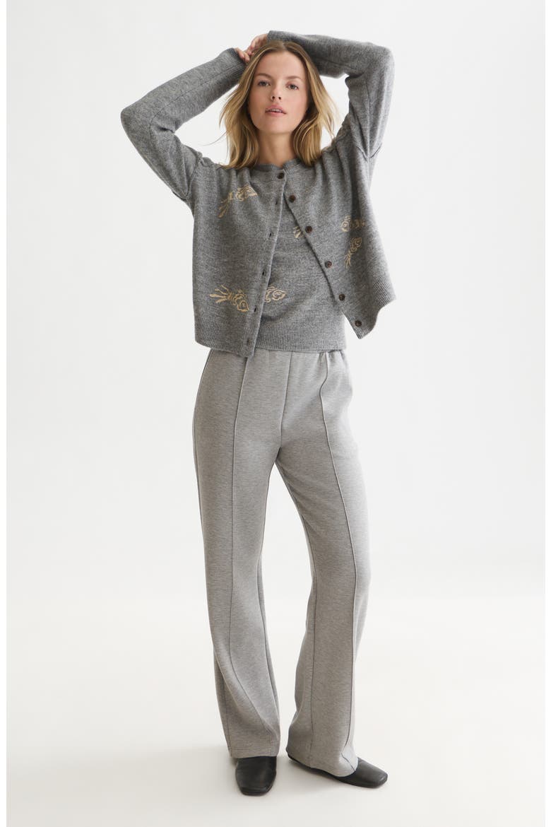 Stretch Wide Leg Sweatpants, Alternate, color, GREY MELANGE