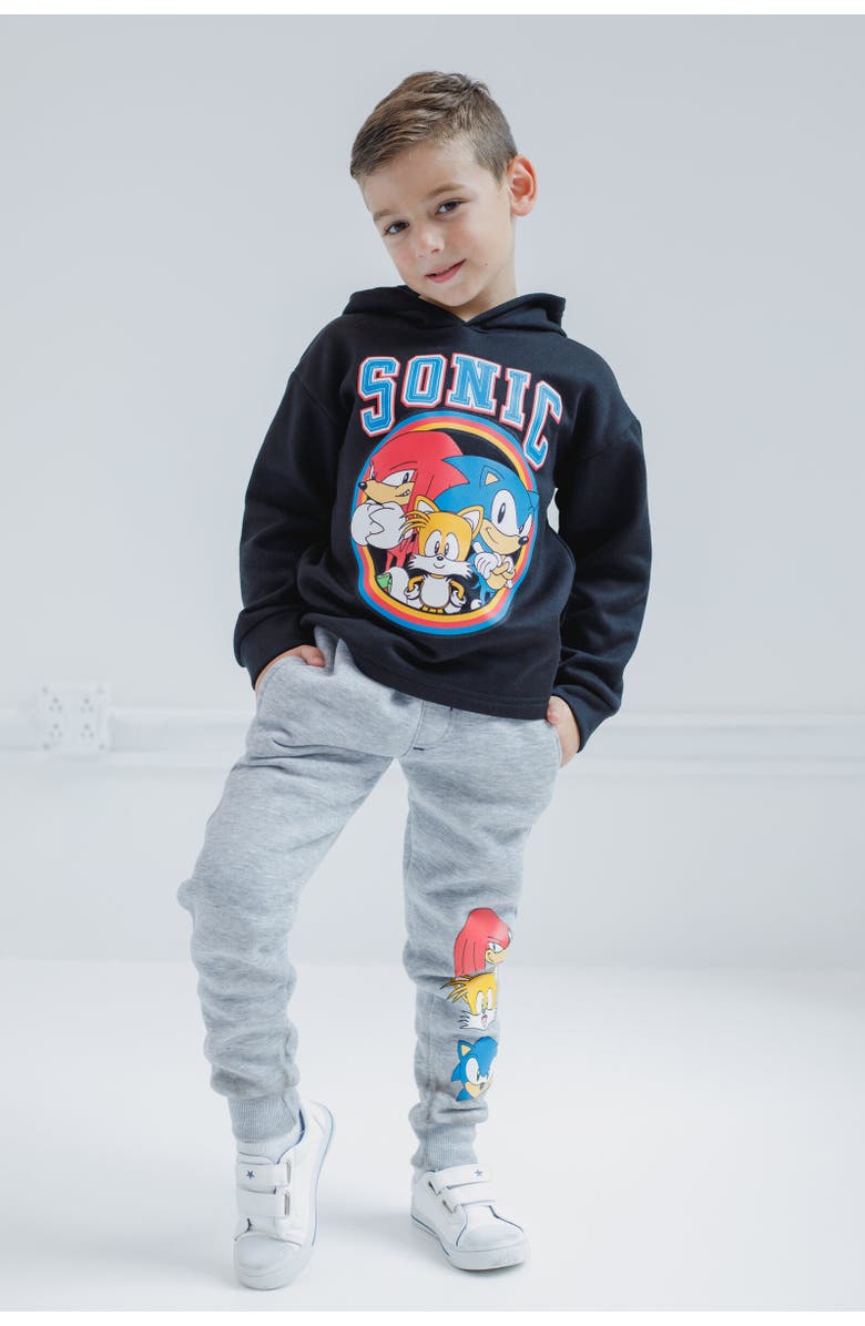 SEGA Fleece Hoodie & Pants Set, Alternate, color, Black / Gray