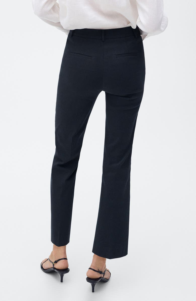 MANGO Ankle Straight Leg Pants, Alternate, color, Navy
