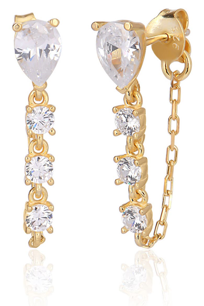 Teardrop Chain Stud Earrings, Main, color, GOLD