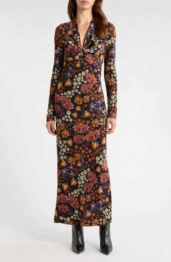 FARM Rio Lili Long Sleeve Floral Maxi Dress