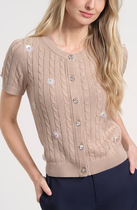 Embellished Cable Stitch Cardigan