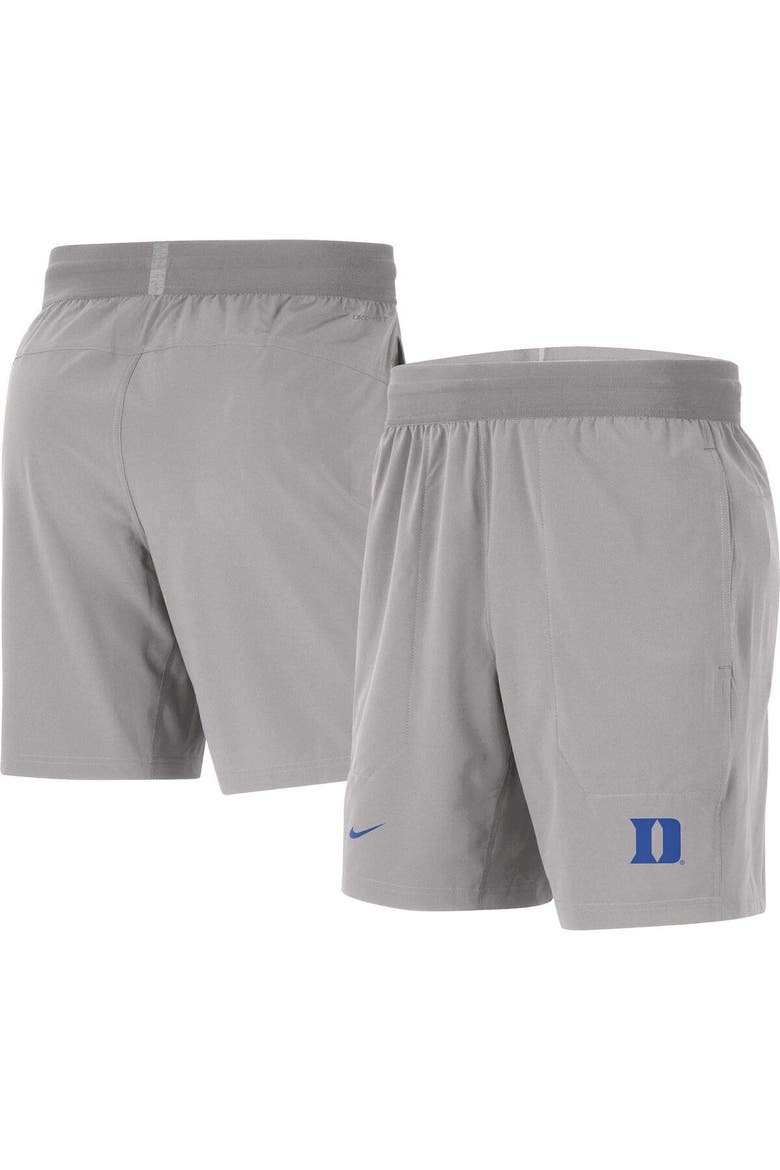 Men's Nike  Gray Duke Blue Devils Player Performance Shorts, Main, color, Gray