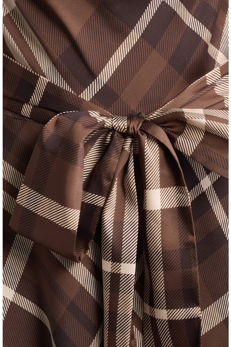 Drape Neck Sleeveless Midi Dress, Alternate, color, ESPRESSO PLAID