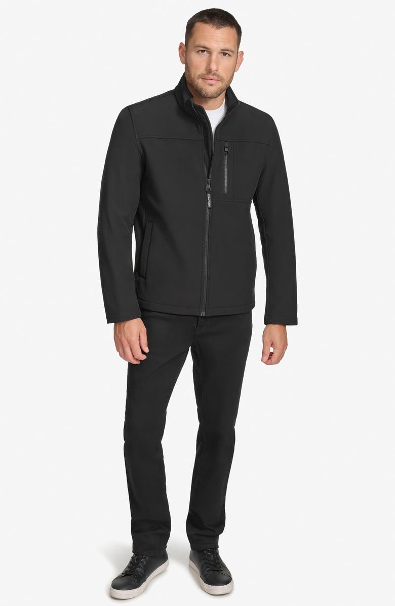 Calvin Klein Softshell Jacket, Alternate, color, Black